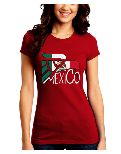 Mexico Eagle Symbol - Mexican Flag - Mexico Juniors Crew Dark T-Shirt by TooLoud-T-Shirts Juniors Tops-TooLoud-Red-Juniors Fitted Small-Davson Sales