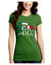 Mexico Eagle Symbol - Mexican Flag - Mexico Juniors Crew Dark T-Shirt by TooLoud-T-Shirts Juniors Tops-TooLoud-Kiwi-Green-Juniors Fitted X-Small-Davson Sales