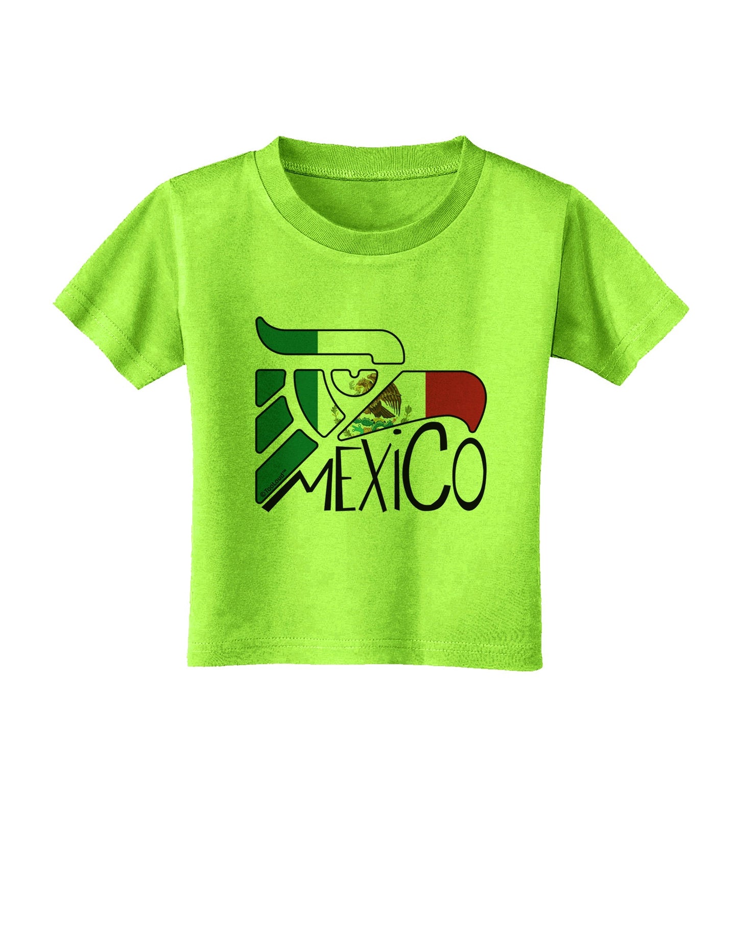 Mexico Eagle Symbol - Mexican Flag - Mexico Toddler T-Shirt by TooLoud-Toddler T-Shirt-TooLoud-Lime-Green-2T-Davson Sales