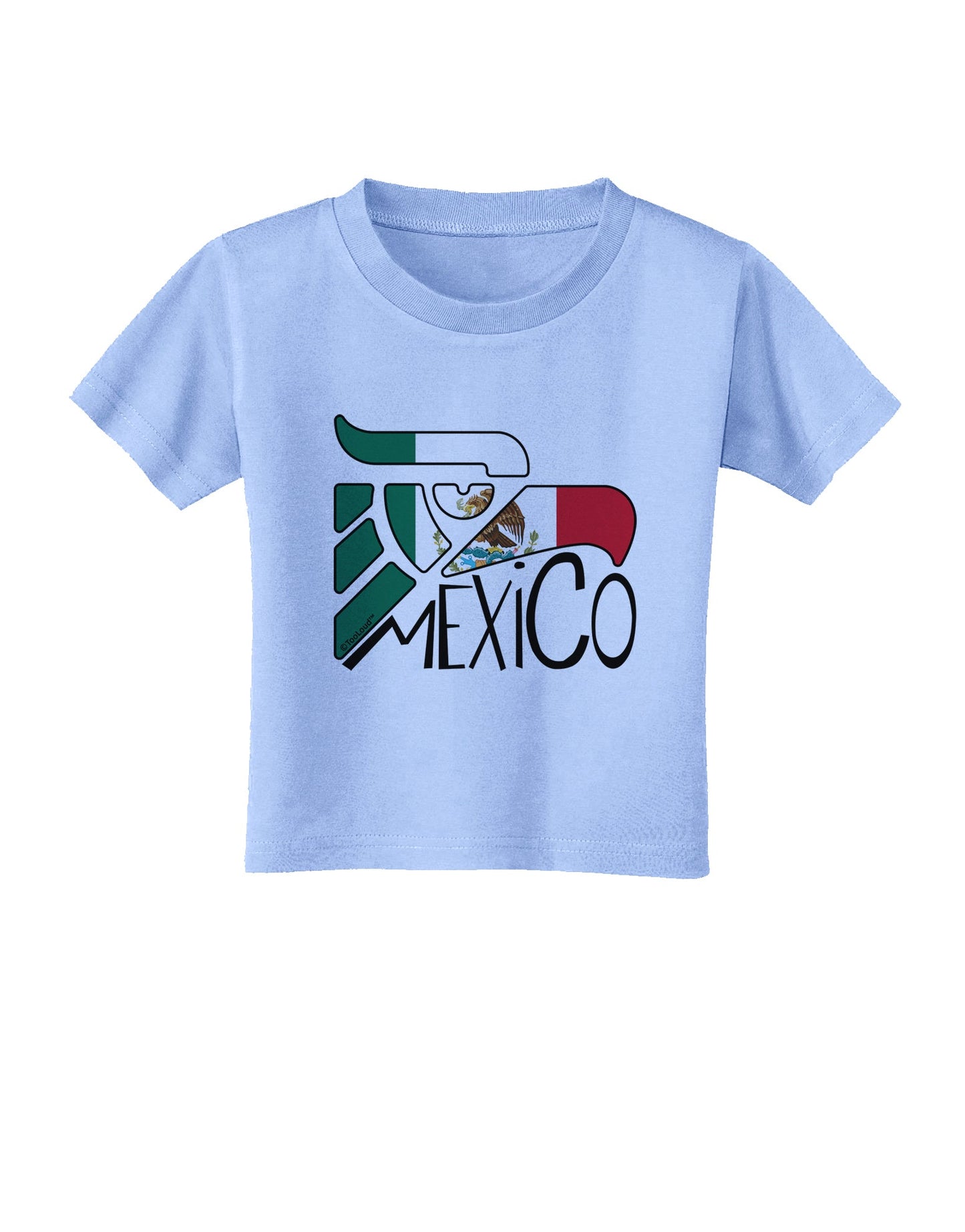 Mexico Eagle Symbol - Mexican Flag - Mexico Toddler T-Shirt by TooLoud-Toddler T-Shirt-TooLoud-Aquatic-Blue-2T-Davson Sales