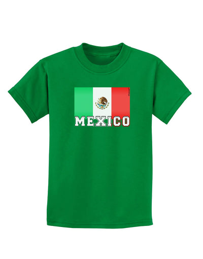 Mexico Flag Dark Childrens Dark T-Shirt-Childrens T-Shirt-TooLoud-Kelly-Green-X-Small-Davson Sales