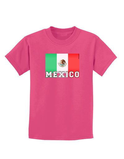 Mexico Flag Dark Childrens Dark T-Shirt-Childrens T-Shirt-TooLoud-Sangria-X-Small-Davson Sales