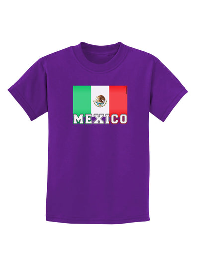 Mexico Flag Dark Childrens Dark T-Shirt-Childrens T-Shirt-TooLoud-Purple-X-Small-Davson Sales