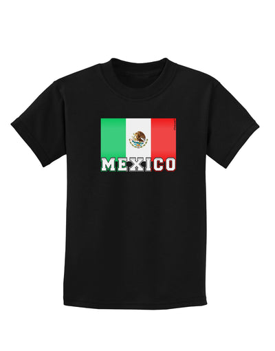 Mexico Flag Dark Childrens Dark T-Shirt-Childrens T-Shirt-TooLoud-Black-X-Small-Davson Sales