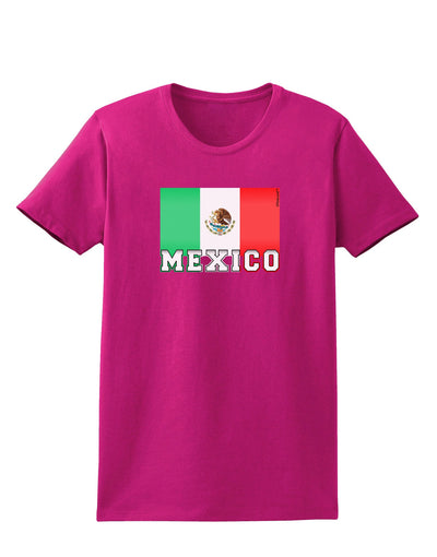 Mexico Flag Dark Womens Dark T-Shirt-TooLoud-Hot-Pink-Small-Davson Sales