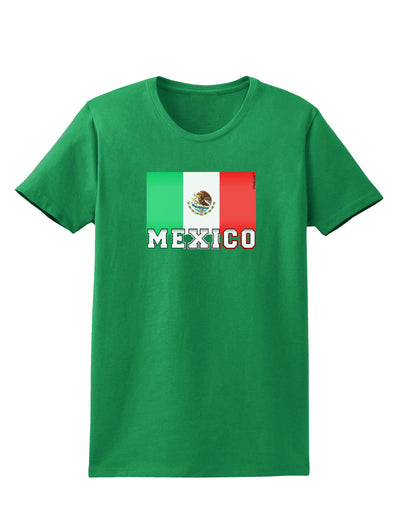 Mexico Flag Dark Womens Dark T-Shirt-TooLoud-Kelly-Green-X-Small-Davson Sales