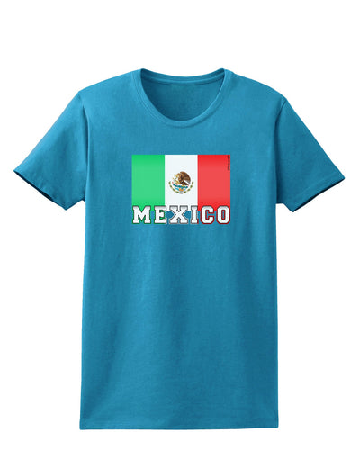 Mexico Flag Dark Womens Dark T-Shirt-TooLoud-Turquoise-X-Small-Davson Sales