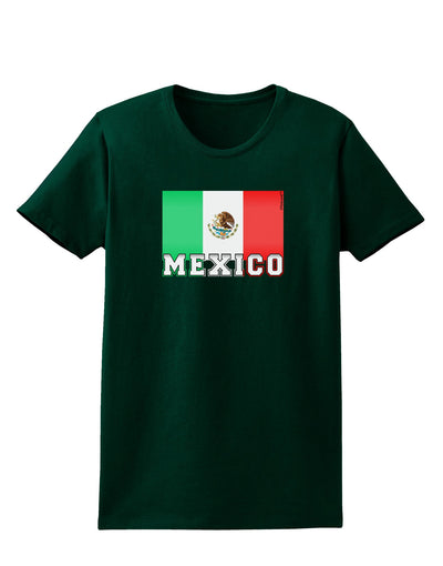 Mexico Flag Dark Womens Dark T-Shirt-TooLoud-Forest-Green-Small-Davson Sales