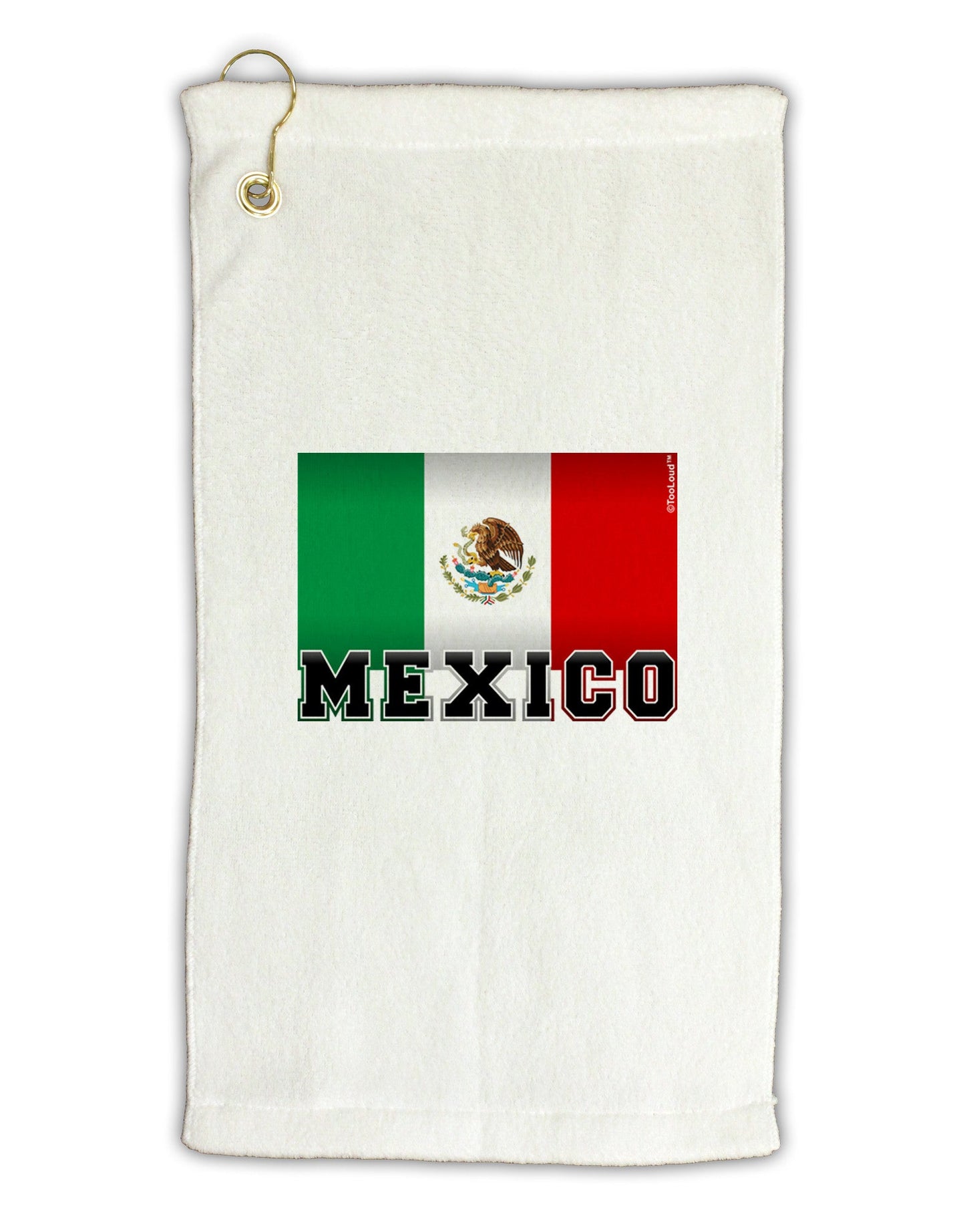 Mexico Flag Micro Terry Gromet Golf Towel 16 x 25 inch-Golf Towel-TooLoud-White-Davson Sales