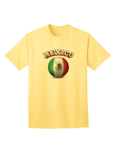 Mexico Flag Soccer Ball - Premium Adult T-Shirt for Sports Enthusiasts-Mens T-shirts-TooLoud-Yellow-Small-Davson Sales