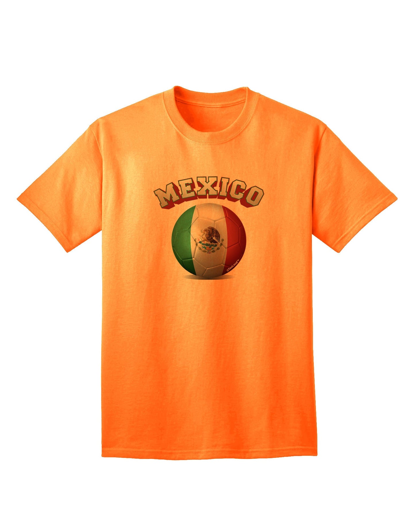 Mexico Flag Soccer Ball - Premium Adult T-Shirt for Sports Enthusiasts-Mens T-shirts-TooLoud-Neon-Orange-Small-Davson Sales