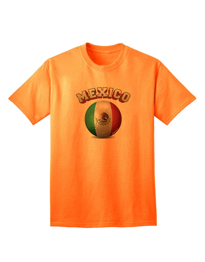 Mexico Flag Soccer Ball - Premium Adult T-Shirt for Sports Enthusiasts-Mens T-shirts-TooLoud-Neon-Orange-Small-Davson Sales