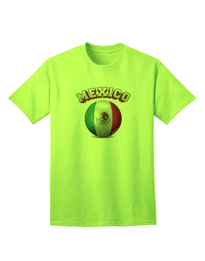 Mexico Flag Soccer Ball - Premium Adult T-Shirt for Sports Enthusiasts-Mens T-shirts-TooLoud-Neon-Green-Small-Davson Sales