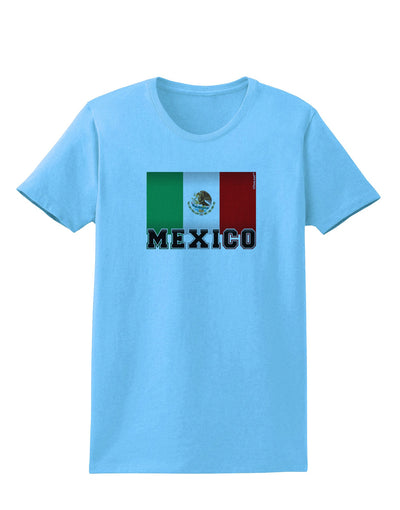 Mexico Flag Womens T-Shirt-Womens T-Shirt-TooLoud-Aquatic-Blue-X-Small-Davson Sales