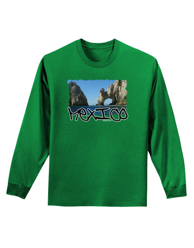 Mexico - Islands Cut-out Adult Long Sleeve Dark T-Shirt-TooLoud-Kelly-Green-Small-Davson Sales