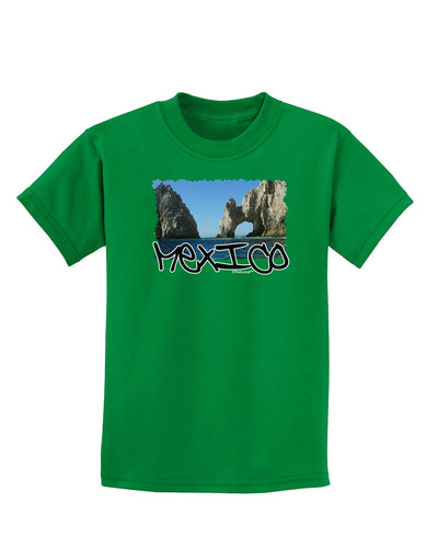 Mexico - Islands Cut-out Childrens Dark T-Shirt-Childrens T-Shirt-TooLoud-Kelly-Green-X-Small-Davson Sales