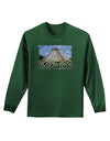 Mexico - Mayan Temple Cut-out Adult Long Sleeve Dark T-Shirt-TooLoud-Dark-Green-Small-Davson Sales