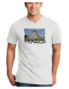 Mexico - Mayan Temple Cut-out Adult V-Neck T-shirt-Mens V-Neck T-Shirt-TooLoud-White-Small-Davson Sales