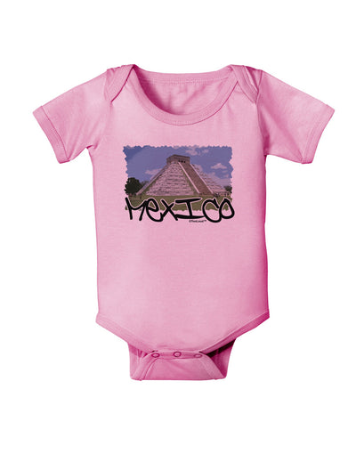 Mexico - Mayan Temple Cut-out Baby Romper Bodysuit-Baby Romper-TooLoud-Light-Pink-06-Months-Davson Sales