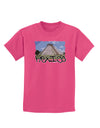 Mexico - Mayan Temple Cut-out Childrens Dark T-Shirt-Childrens T-Shirt-TooLoud-Sangria-X-Small-Davson Sales