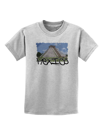 Mexico - Mayan Temple Cut-out Childrens T-Shirt-Childrens T-Shirt-TooLoud-AshGray-X-Small-Davson Sales