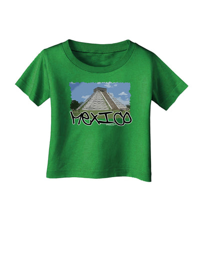 Mexico - Mayan Temple Cut-out Infant T-Shirt Dark-Infant T-Shirt-TooLoud-Clover-Green-06-Months-Davson Sales