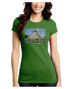 Mexico - Mayan Temple Cut-out Juniors Crew Dark T-Shirt-T-Shirts Juniors Tops-TooLoud-Kiwi-Green-Juniors Fitted Small-Davson Sales