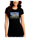 Mexico - Mayan Temple Cut-out Juniors Crew Dark T-Shirt-T-Shirts Juniors Tops-TooLoud-Black-Juniors Fitted Small-Davson Sales