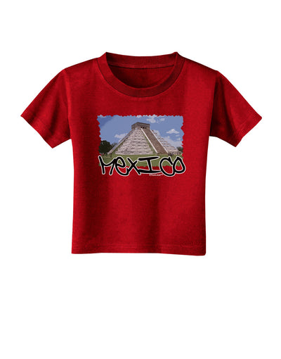 Mexico - Mayan Temple Cut-out Toddler T-Shirt Dark-Toddler T-Shirt-TooLoud-Red-2T-Davson Sales