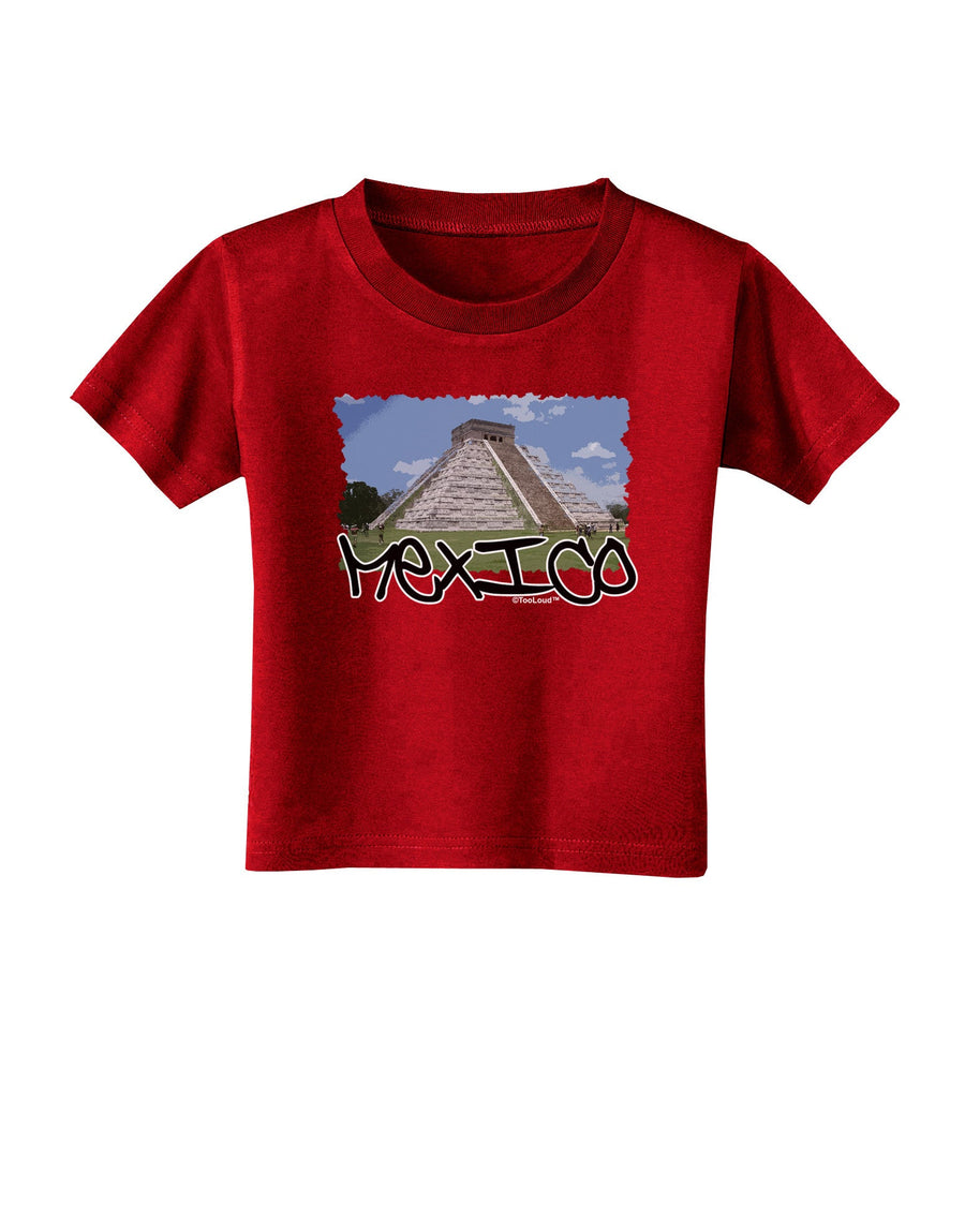 Mexico - Mayan Temple Cut-out Toddler T-Shirt Dark-Toddler T-Shirt-TooLoud-Black-2T-Davson Sales