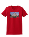 Mexico - Mayan Temple Cut-out Womens Dark T-Shirt-TooLoud-Red-X-Small-Davson Sales