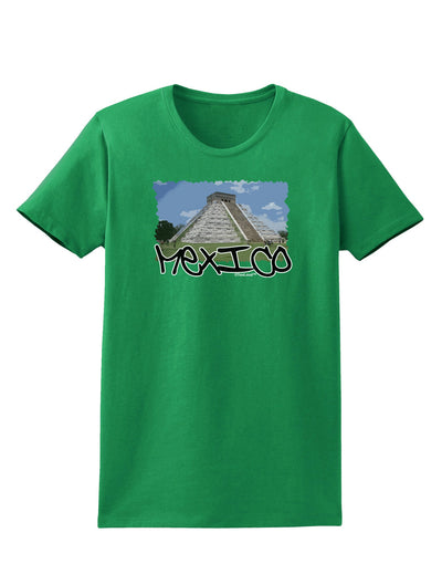 Mexico - Mayan Temple Cut-out Womens Dark T-Shirt-TooLoud-Kelly-Green-X-Small-Davson Sales