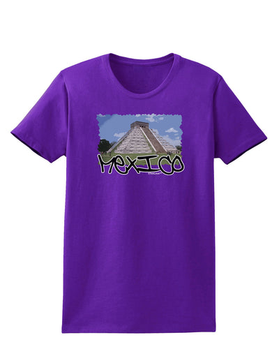 Mexico - Mayan Temple Cut-out Womens Dark T-Shirt-TooLoud-Purple-X-Small-Davson Sales