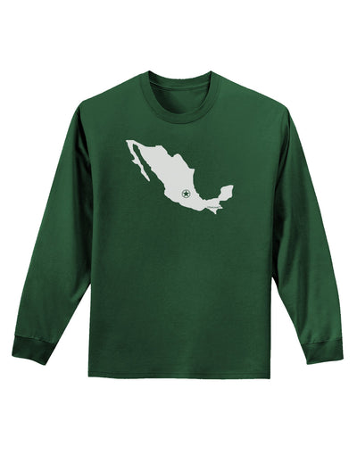 Mexico - Mexico City Star Adult Long Sleeve Dark T-Shirt-TooLoud-Dark-Green-Small-Davson Sales