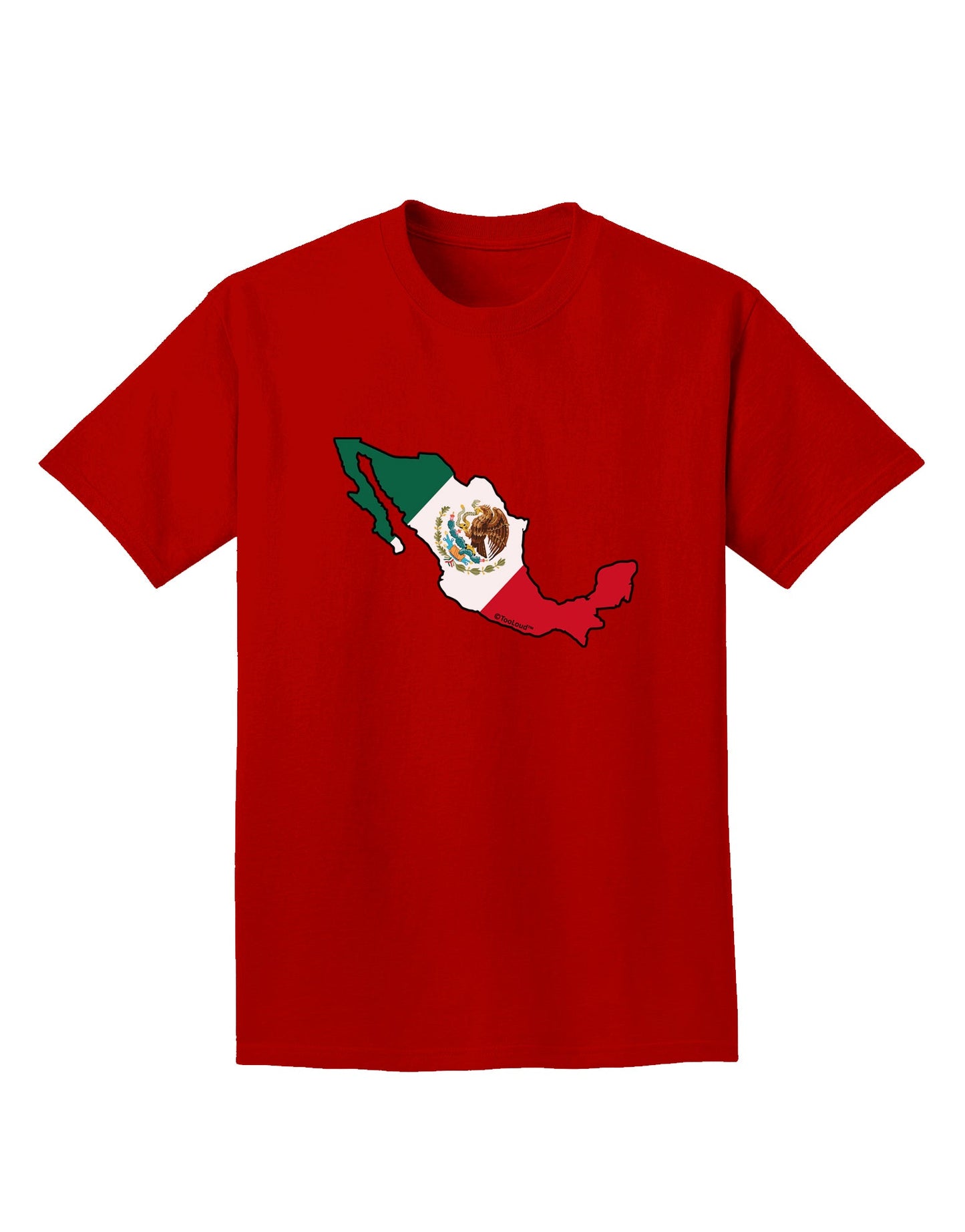 Mexico Outline - Mexican Flag Adult Dark T-Shirt by TooLoud-Mens T-Shirt-TooLoud-Red-Small-Davson Sales