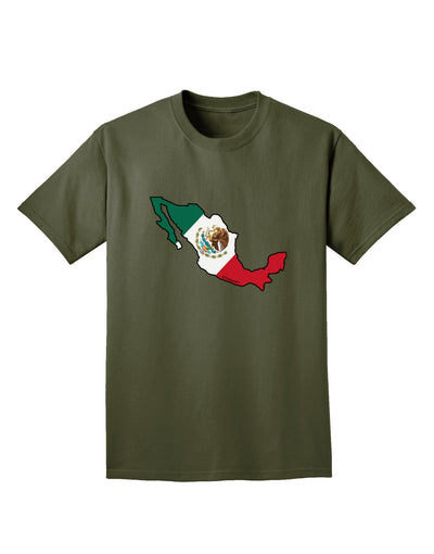 Mexico Outline - Mexican Flag Adult Dark T-Shirt by TooLoud-Mens T-Shirt-TooLoud-Military-Green-Small-Davson Sales