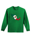 Mexico Outline - Mexican Flag Adult Long Sleeve Dark T-Shirt by TooLoud-TooLoud-Kelly-Green-Small-Davson Sales