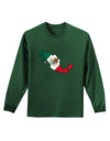 Mexico Outline - Mexican Flag Adult Long Sleeve Dark T-Shirt by TooLoud-TooLoud-Dark-Green-Small-Davson Sales