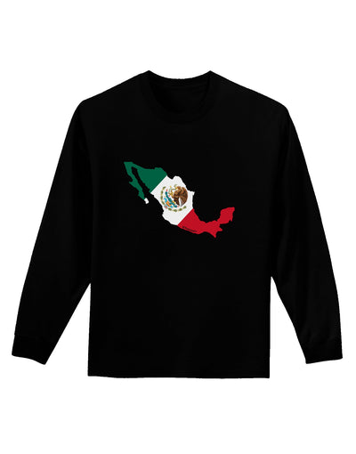 Mexico Outline - Mexican Flag Adult Long Sleeve Dark T-Shirt by TooLoud-TooLoud-Black-Small-Davson Sales