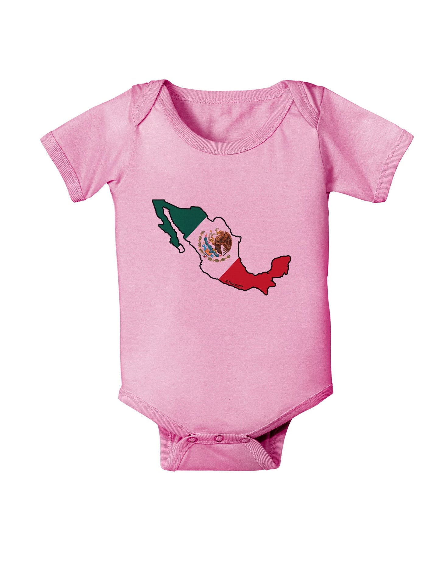 Mexico Outline - Mexican Flag Baby Romper Bodysuit by TooLoud-Baby Romper-TooLoud-Light-Pink-06-Months-Davson Sales