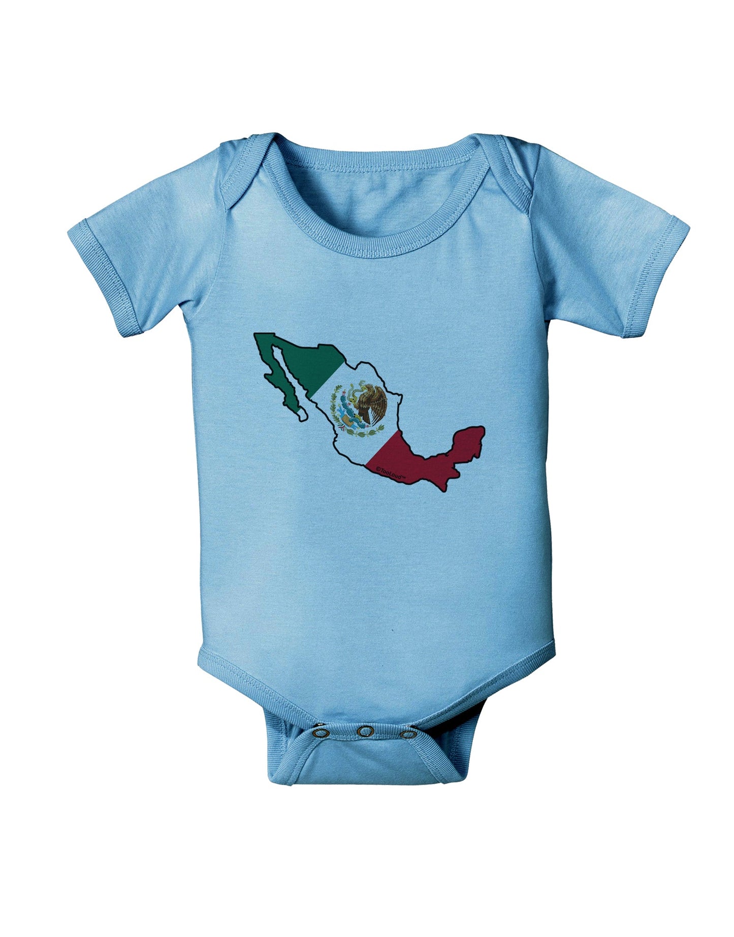Mexico Outline - Mexican Flag Baby Romper Bodysuit by TooLoud-Baby Romper-TooLoud-Light-Blue-06-Months-Davson Sales