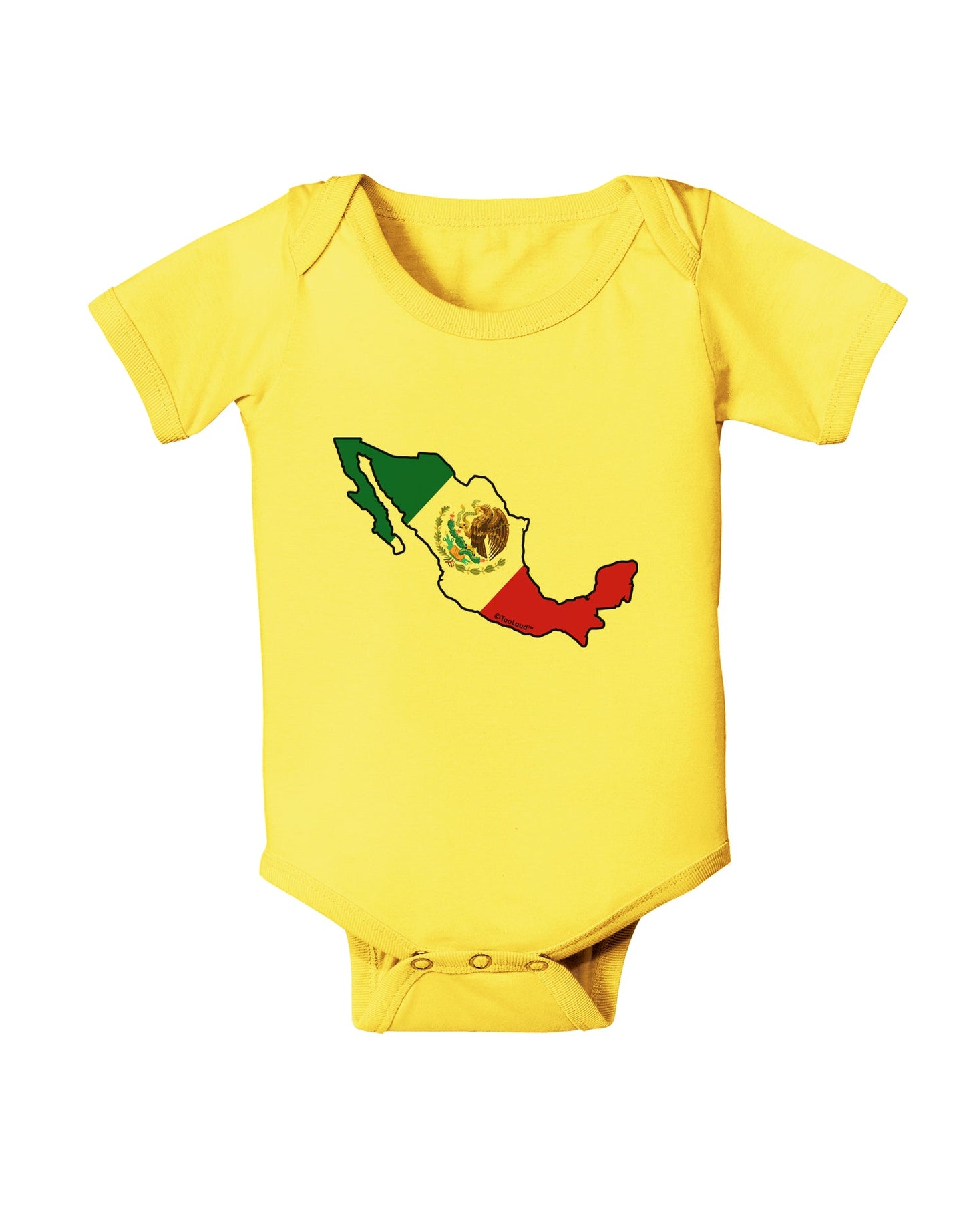 Mexico Outline - Mexican Flag Baby Romper Bodysuit by TooLoud-Baby Romper-TooLoud-Yellow-06-Months-Davson Sales