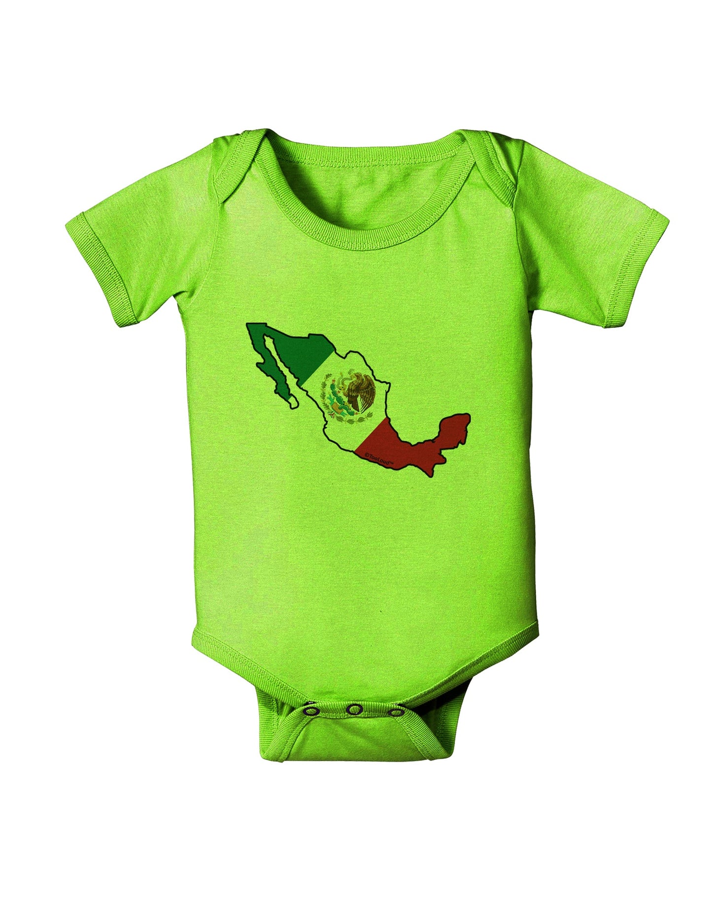 Mexico Outline - Mexican Flag Baby Romper Bodysuit by TooLoud-Baby Romper-TooLoud-Lime-Green-06-Months-Davson Sales