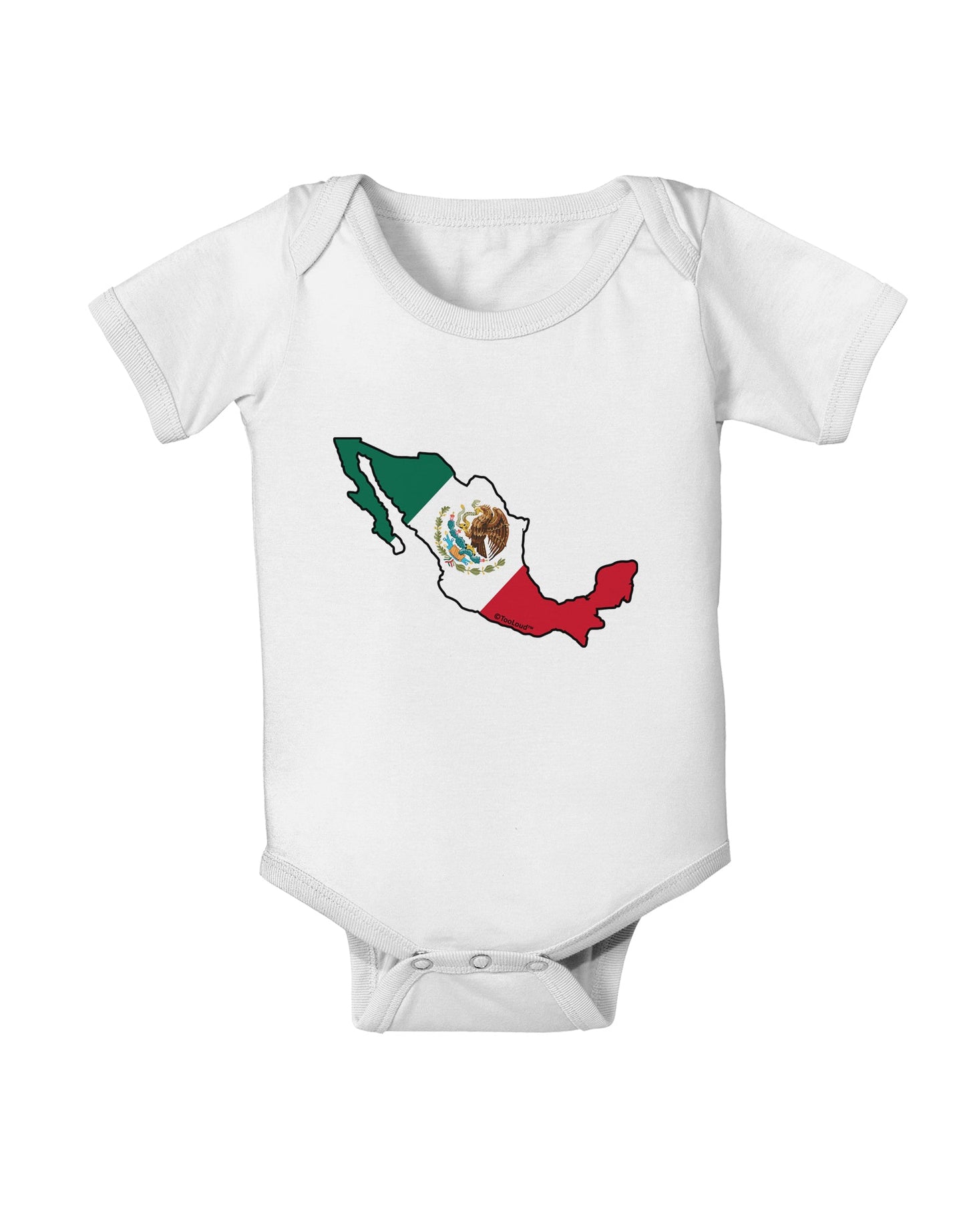 Mexico Outline - Mexican Flag Baby Romper Bodysuit by TooLoud-Baby Romper-TooLoud-White-06-Months-Davson Sales