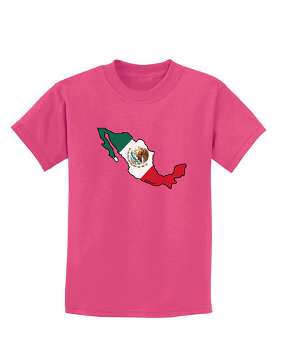 Mexico Outline - Mexican Flag Childrens Dark T-Shirt by TooLoud-Childrens T-Shirt-TooLoud-Sangria-X-Small-Davson Sales