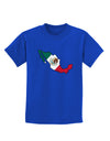 Mexico Outline - Mexican Flag Childrens Dark T-Shirt by TooLoud-Childrens T-Shirt-TooLoud-Royal-Blue-X-Small-Davson Sales