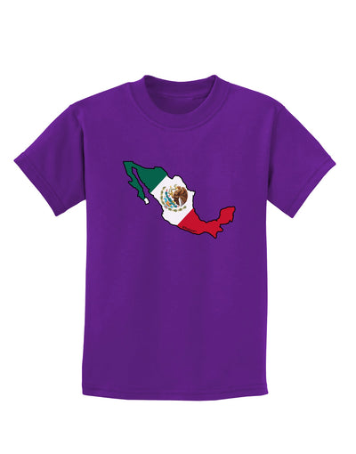 Mexico Outline - Mexican Flag Childrens Dark T-Shirt by TooLoud-Childrens T-Shirt-TooLoud-Purple-X-Small-Davson Sales