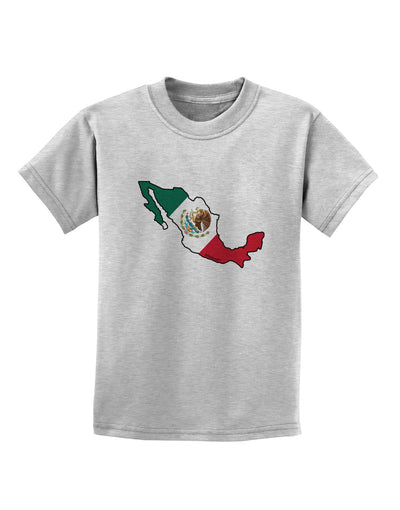 Mexico Outline - Mexican Flag Childrens T-Shirt by TooLoud-Childrens T-Shirt-TooLoud-AshGray-X-Small-Davson Sales