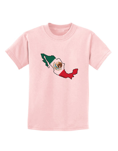 Mexico Outline - Mexican Flag Childrens T-Shirt by TooLoud-Childrens T-Shirt-TooLoud-PalePink-X-Small-Davson Sales