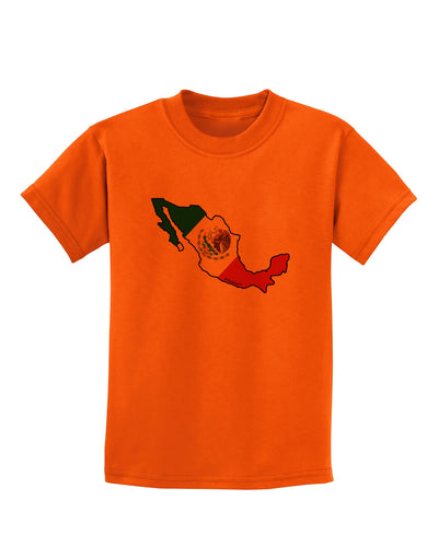 Mexico Outline - Mexican Flag Childrens T-Shirt by TooLoud-Childrens T-Shirt-TooLoud-Orange-X-Small-Davson Sales